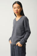Pull Col V 4 Fils - Doty - Gris