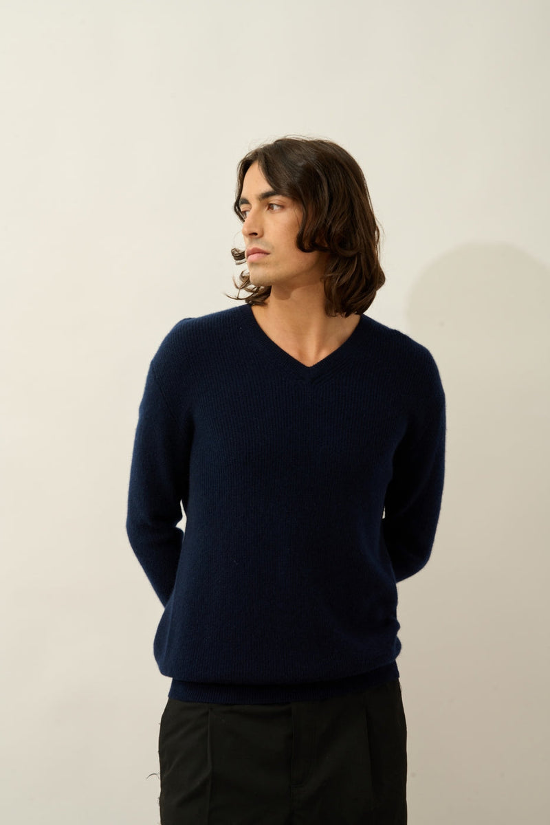 V-Neck Sweater - Jardon - Navy