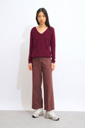 V-Neck Jumper - Galise - Mulberry
