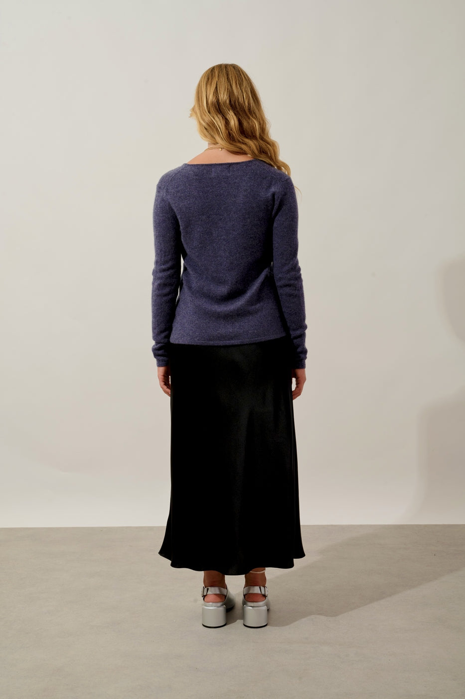 Pull Col V - Galise - Violet Gris Chiné