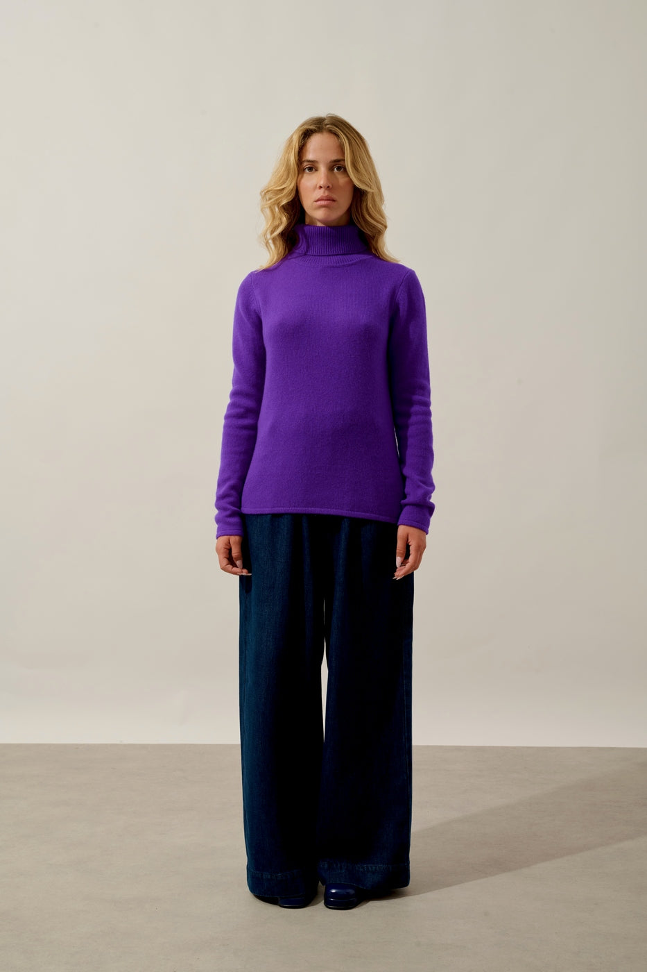 Jersey de cuello alto de 4 hilos - Linda - Ultravioleta