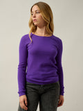 Jersey de cuello redondo Epéna - 100% cachemira, 2 hilos - Ultravioleta - Mujer