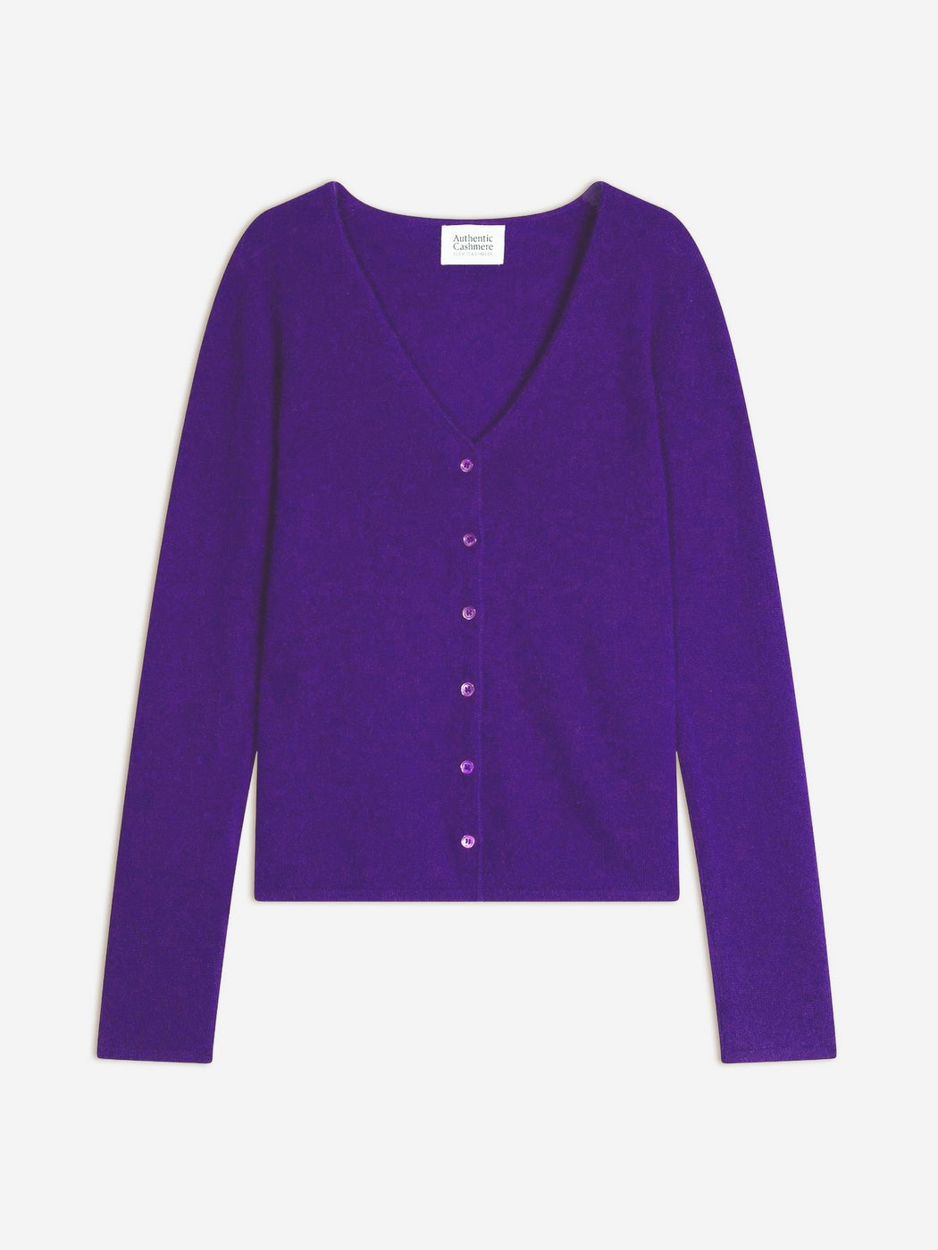 Cárdigan de cuello de pico Chalais - 100% cachemira, 2 cabos - Ultravioleta