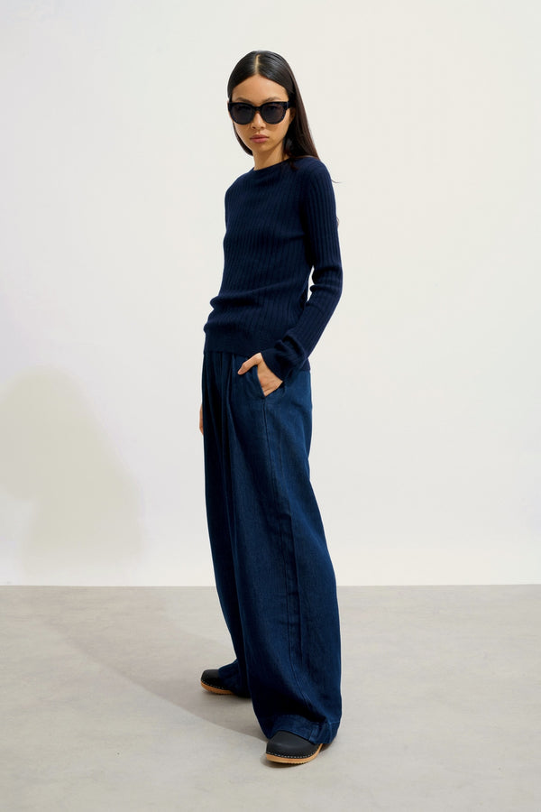 Pull Col Rond Bella - Navy - Femme