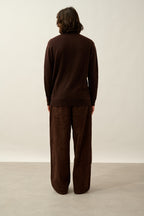 Martin 4-Ply Roll-Neck Jumper - Choco - Men