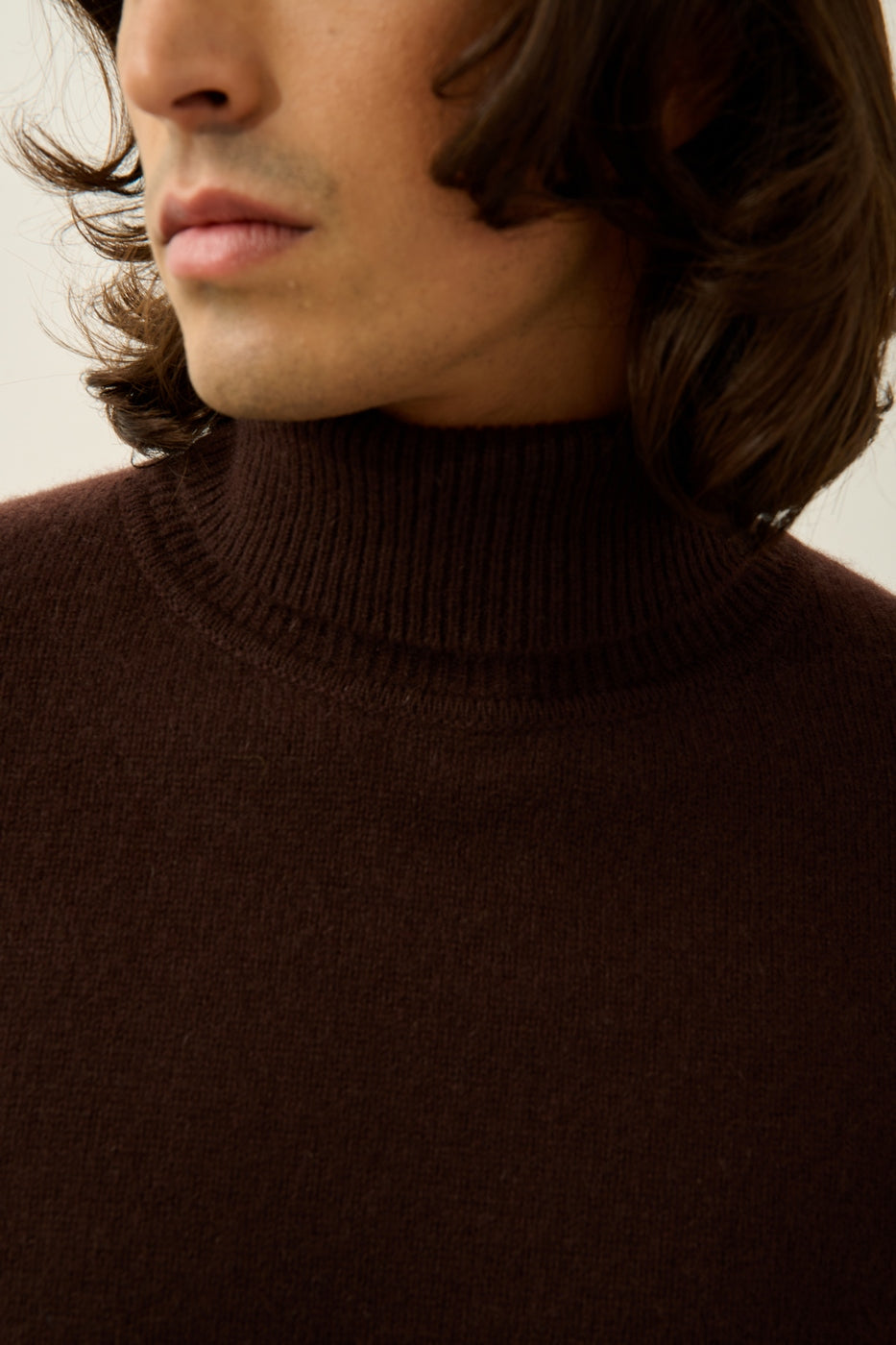 Martin 4-Ply Roll-Neck Jumper - Choco - Men
