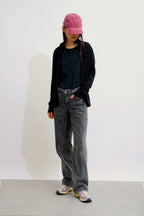 High-Neck Zipped Cardigan - Ayr - Black