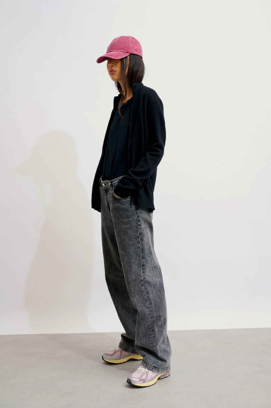High-Neck Zipped Cardigan - Ayr - Black