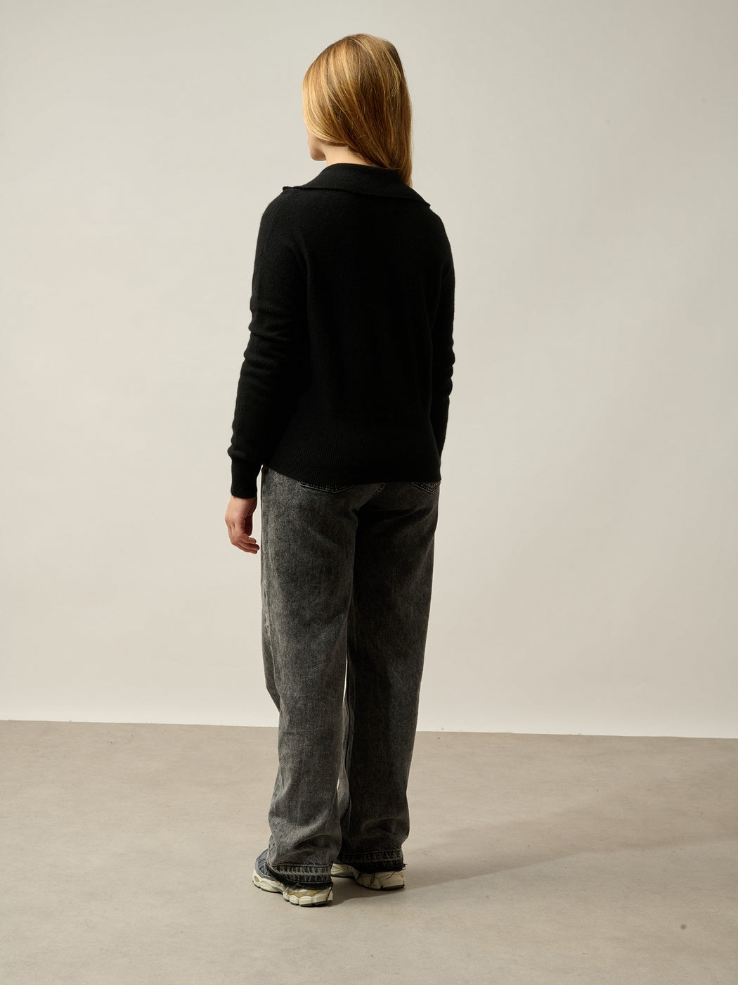 Gilet Zippé Col Camionneur Annelise - Noir
