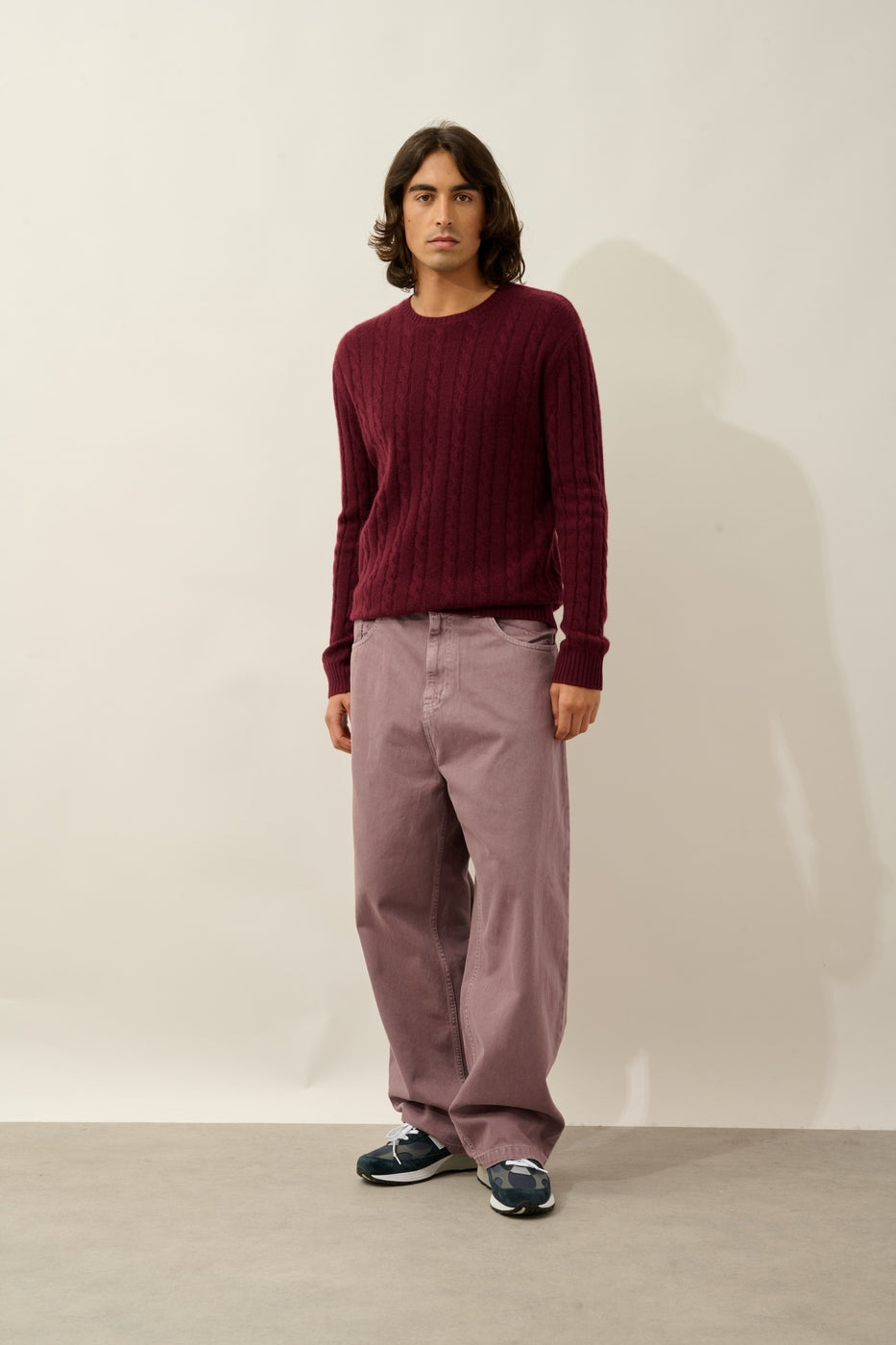 4-Ply Crew-Neck Jumper - Darri - Blackberry