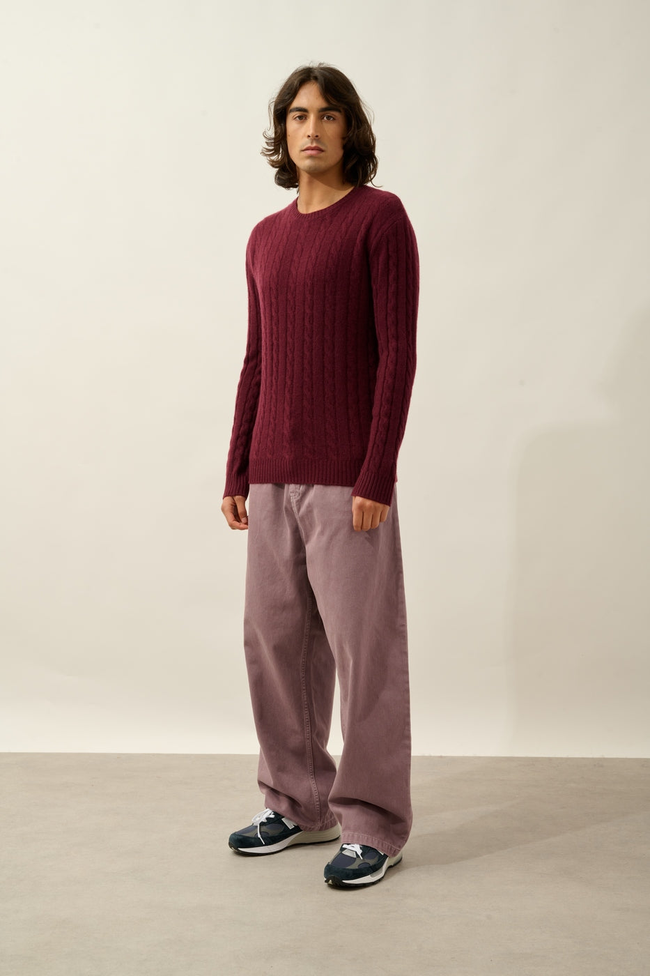 4-Ply Crew-Neck Jumper - Darri - Blackberry