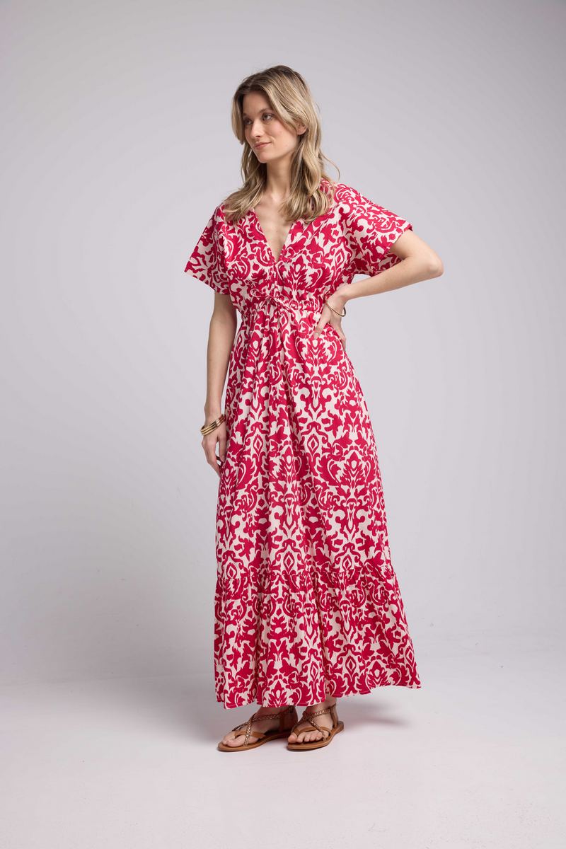 Robe Long Manches Courtes - Bleu