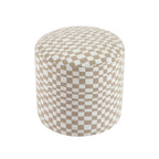 Awa - Pouf - Tissu Damier - Beige