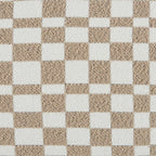 Awa - Pouf - Tissu Damier - Beige