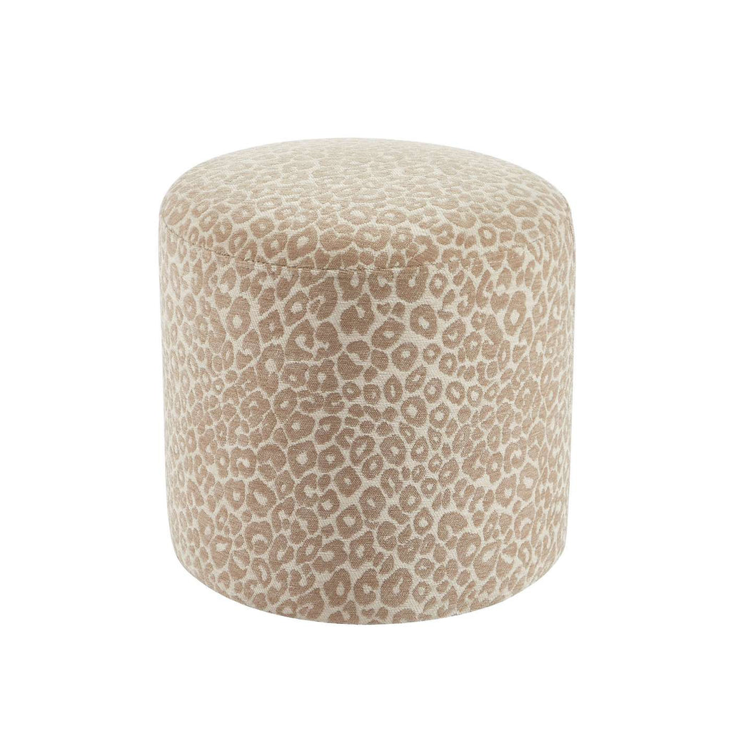 Awa - Puf - Tela con estampado de leopardo - Beige