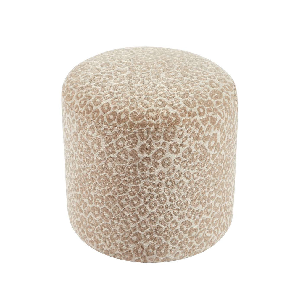 Awa - Puf - Tela con estampado de leopardo - Beige