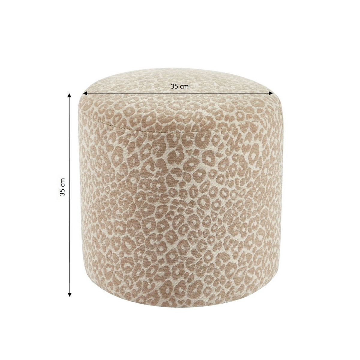 Awa - Puf - Tela con estampado de leopardo - Beige