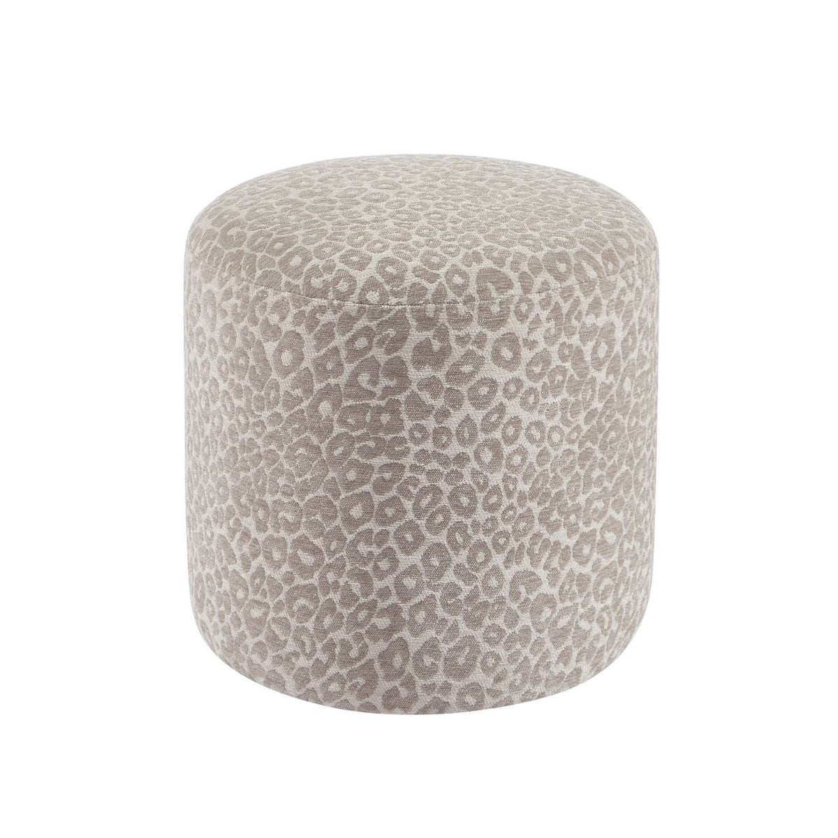 Awa - Pouf - Tissu Imprimé Léopard - Gris