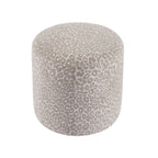 Awa - Pouf - Tissu Imprimé Léopard - Gris