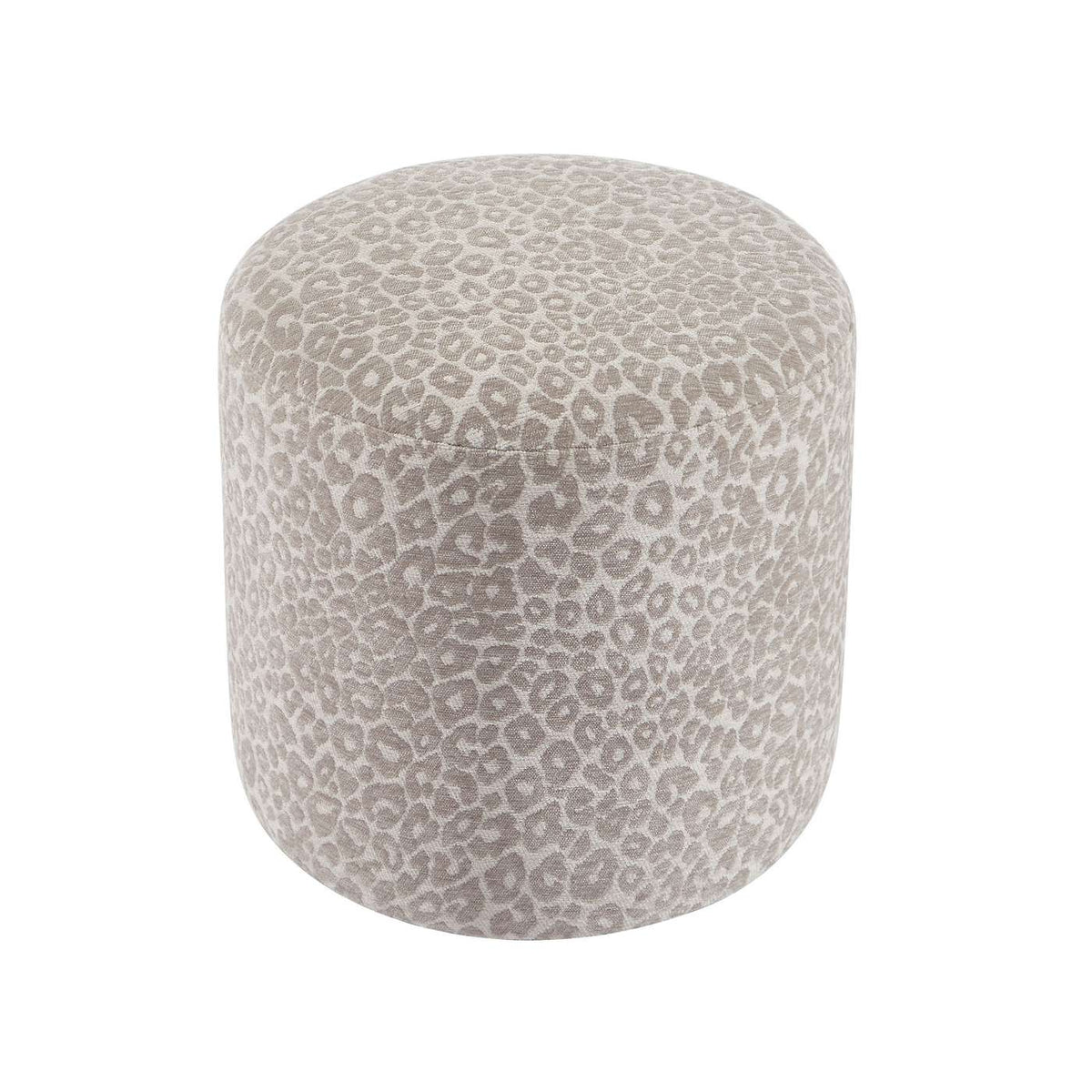 Awa - Pouf - Tissu Imprimé Léopard - Gris