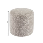 Awa - Pouf - Tissu Imprimé Léopard - Gris