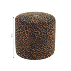 Awa - Pouf - Tissu Imprimé Léopard - Noir