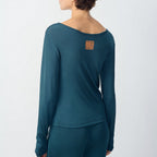 T-Shirt Col Bateau - Petrole - Femme
