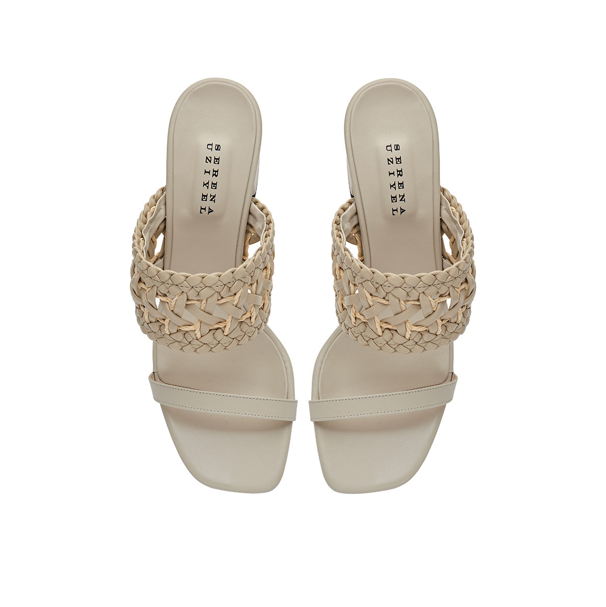 Almeria Nude Block Mid-Heel Strap Sandal
