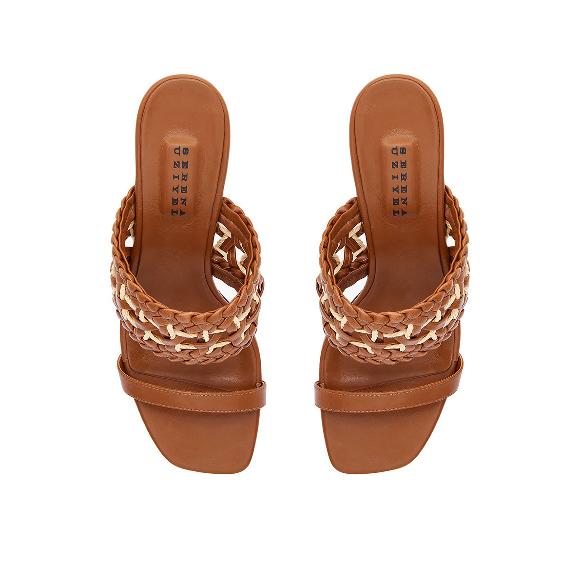 Almeria Camello Block Mid-Heel Strap Sandal