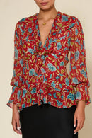 Top Ami Butterfly Floral Red