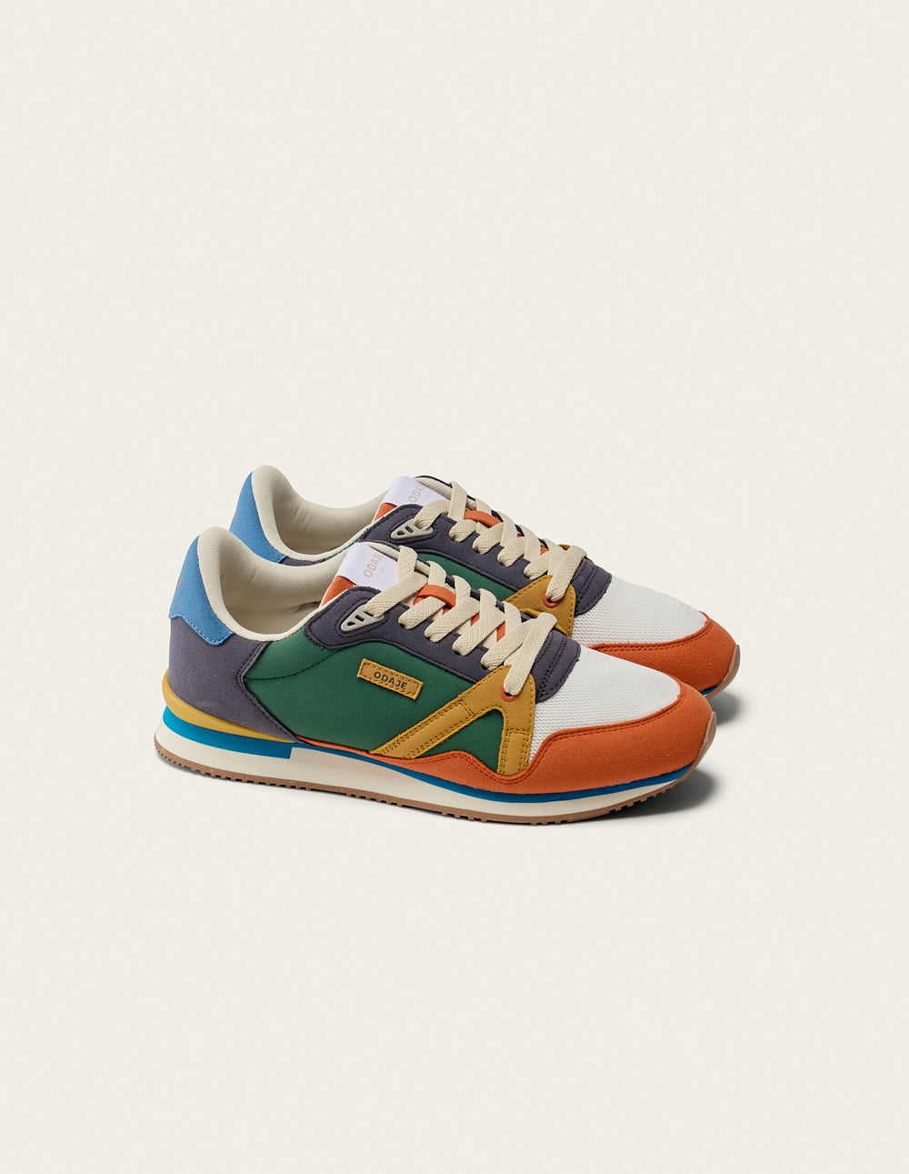 André Low Top Sneakers - Ivory Mustard Terracotta