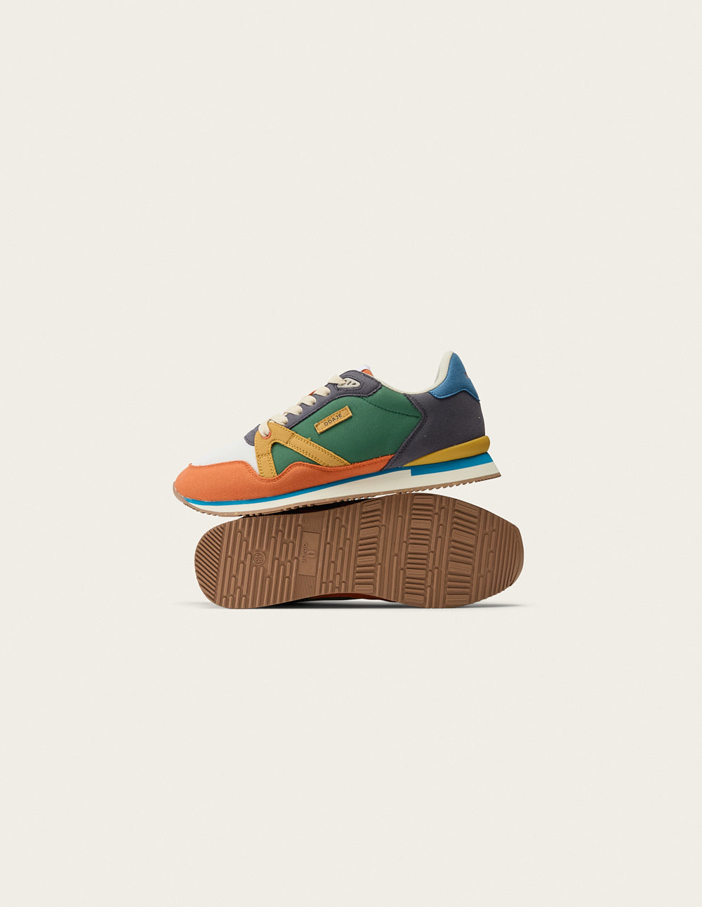 André Low Top Sneakers - Ivory Mustard Terracotta