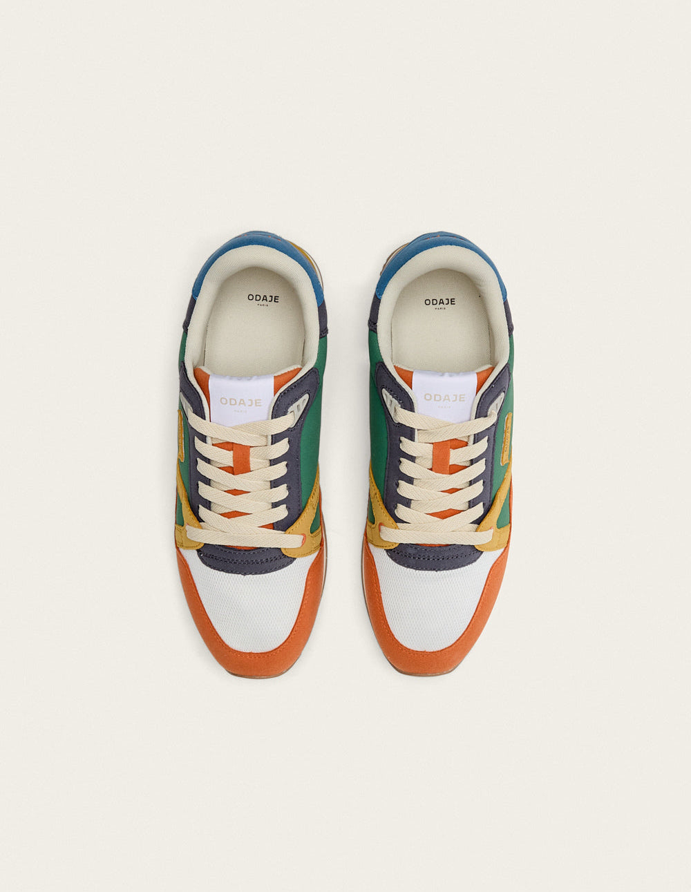 André Low Top Sneakers - Ivory Mustard Terracotta