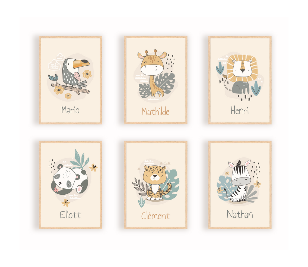 Personalized Posters - Savanna Animals