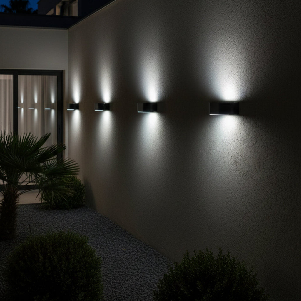 Noxis - Decorative Solar Wall Light - Steel - Black
