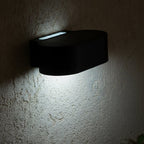 Noxis - Decorative Solar Wall Light - Steel - Black