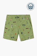 Gavin Swim Shorts By Arlo - Italy - Beach on Olive Green - Men