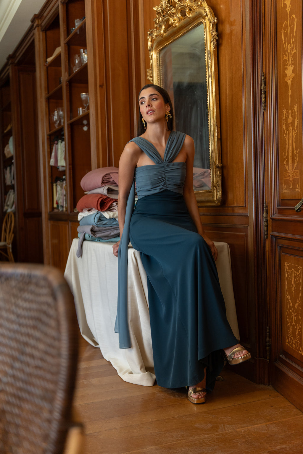 Robe Ashley - Bleu Pétrole