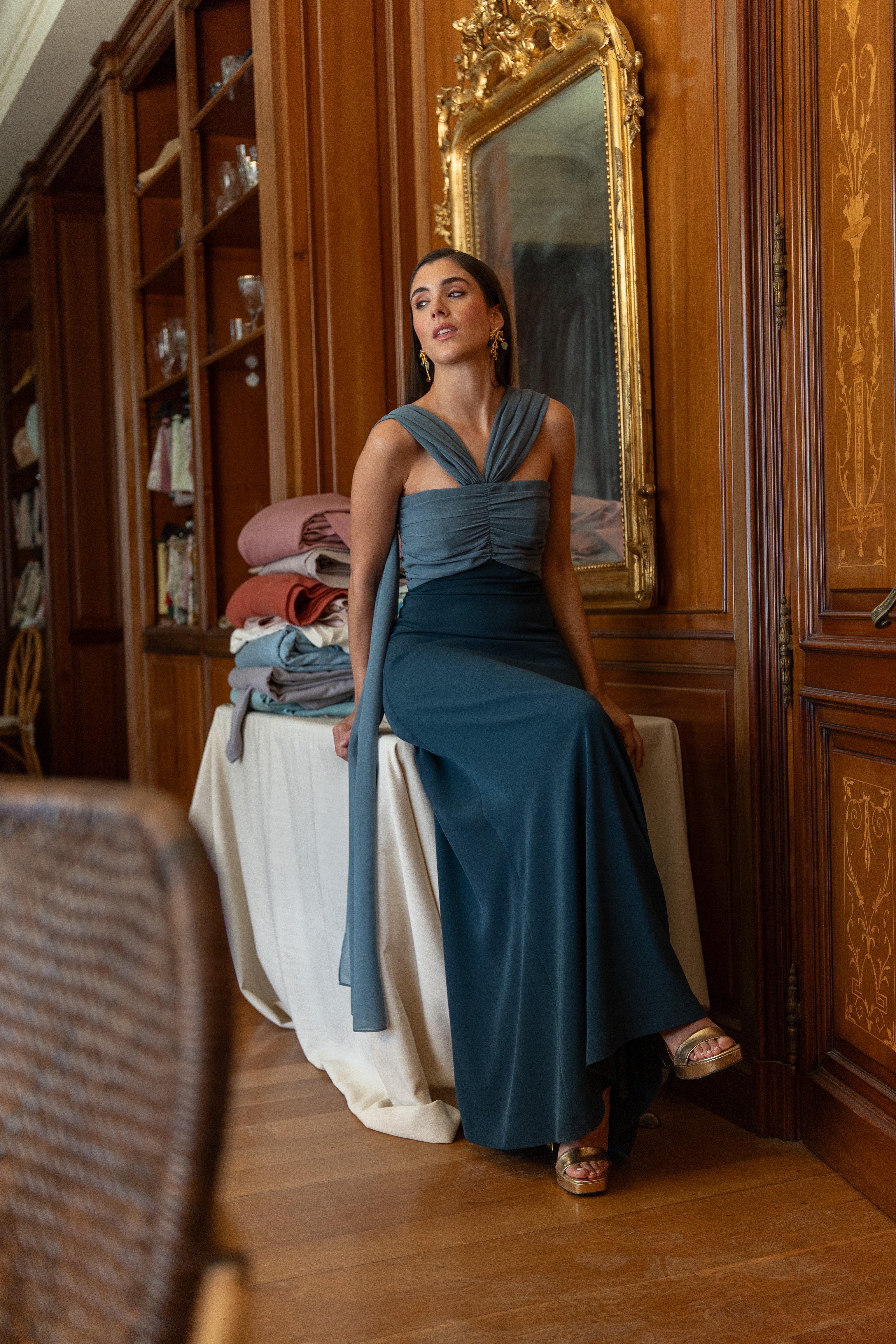 Robe Ashley - Bleu Pétrole