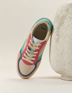 Baskets Basses Axelle - Rose Clair Bleu Beige - Femme