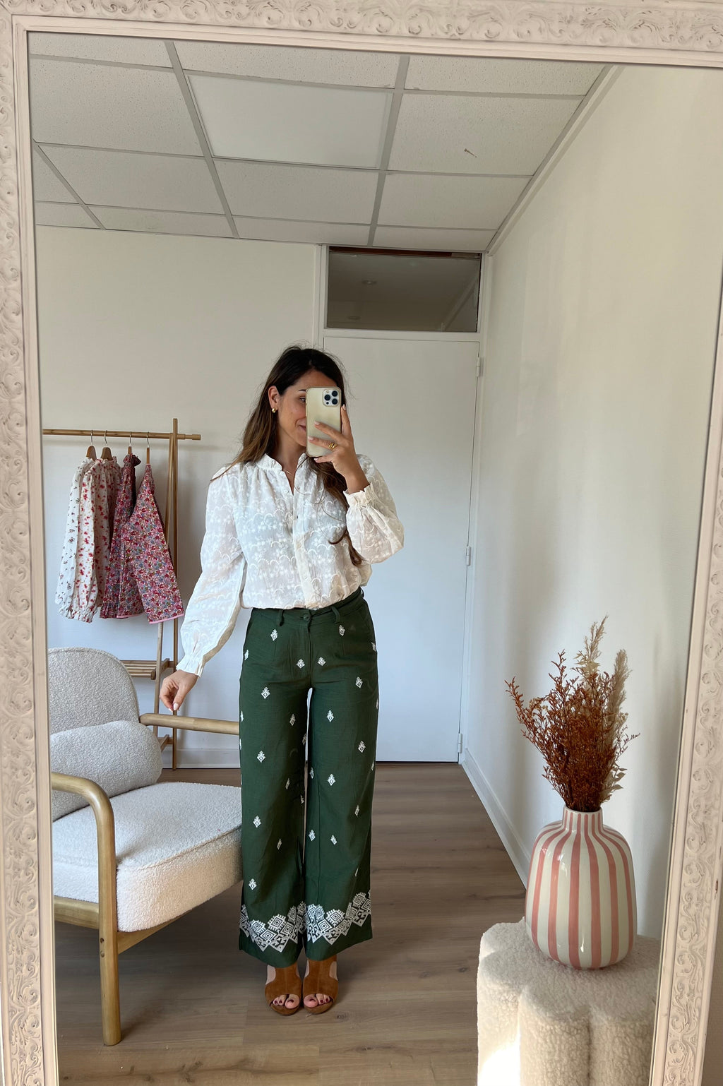 Lola Khaki Fluid Pants