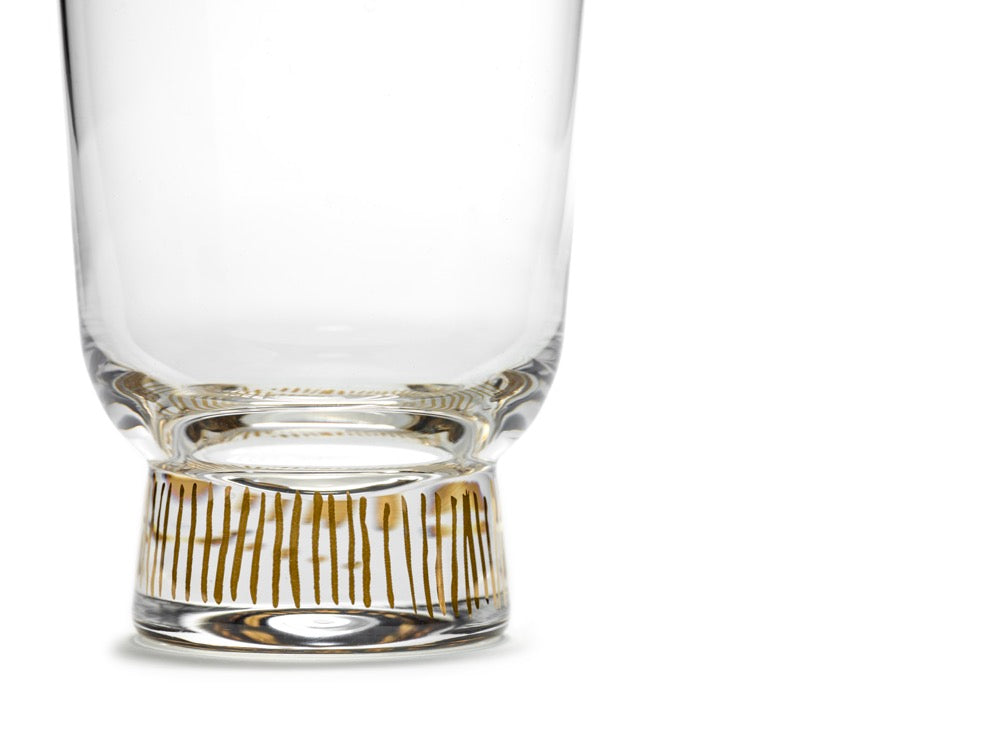 Feast - Lot De 4 Verres - Verre Potassique - Stripes En Or
