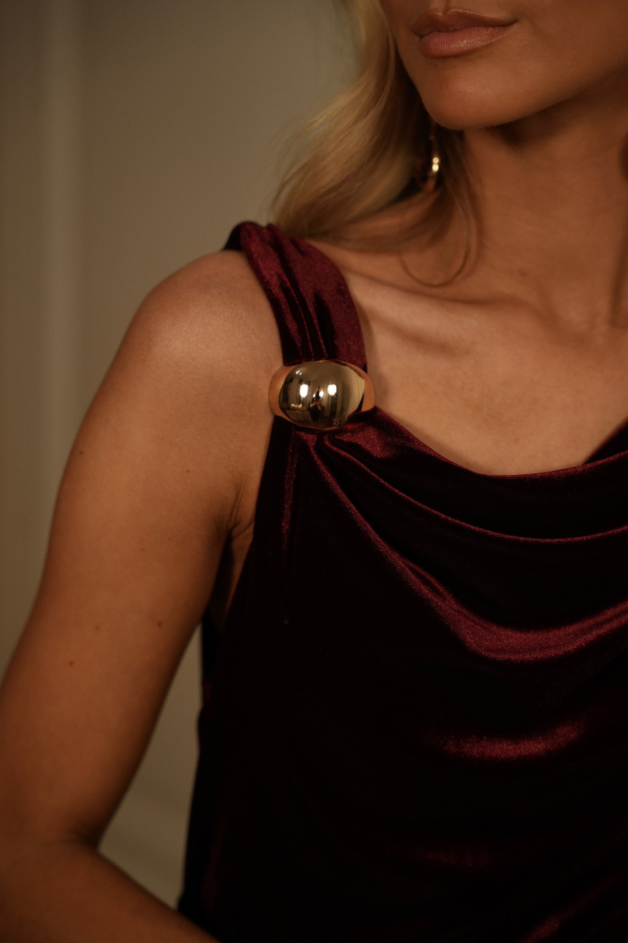 Robe En Velours Ema - Rouge