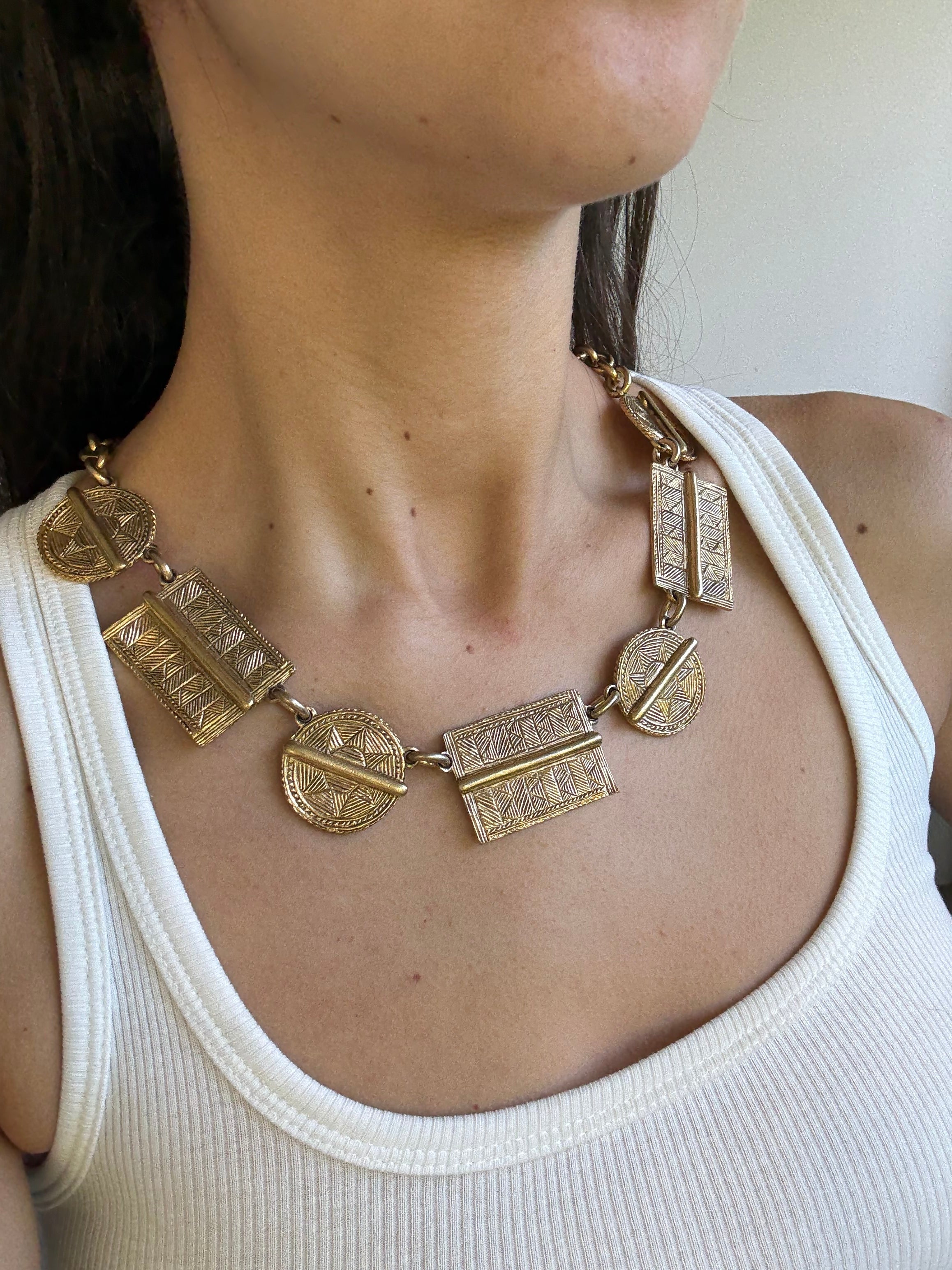 Collier Vintage Guy Laroche - Maillons Géométriques