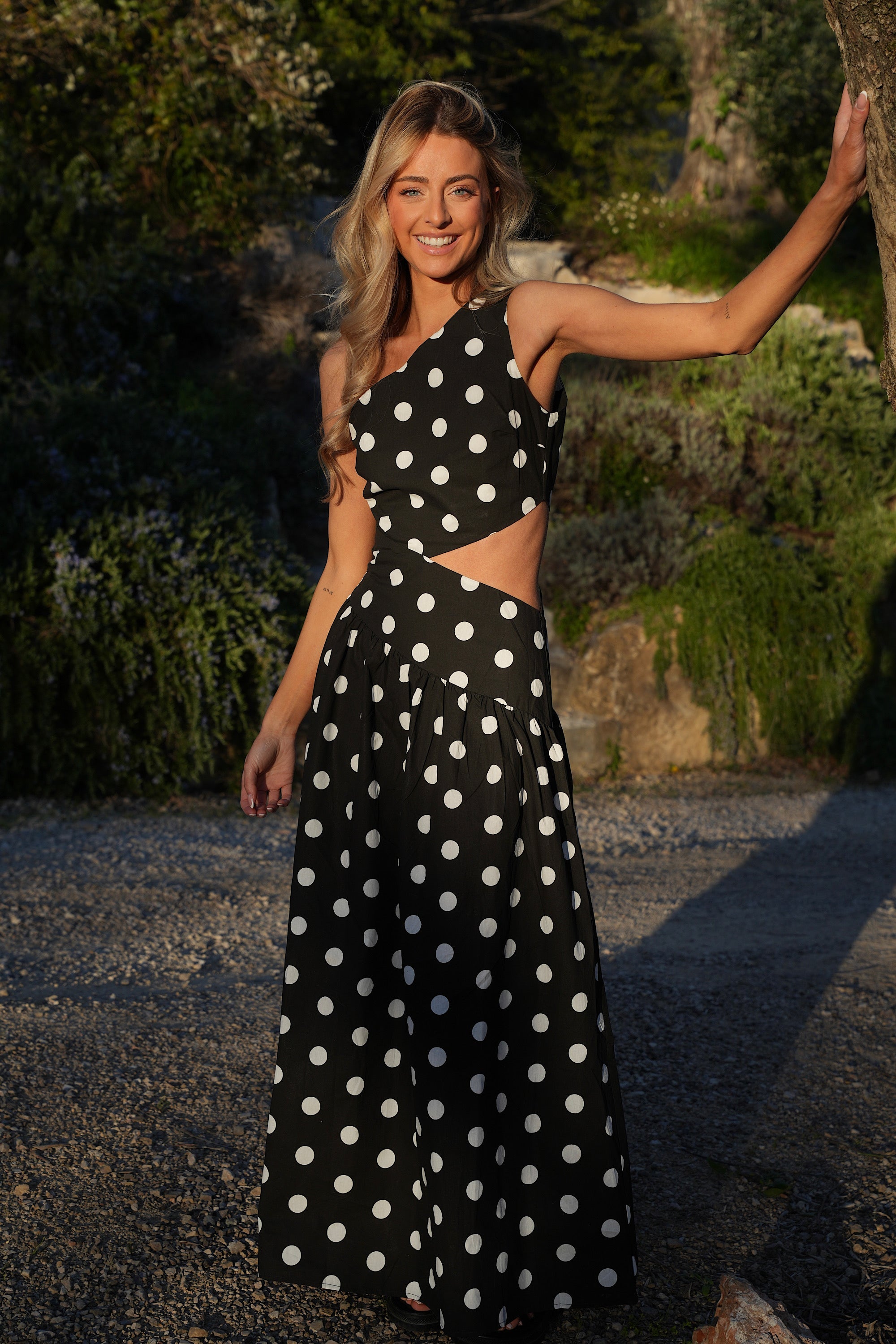 Robe À Pois Émeline - Noir/Blanc
