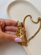 Collar Balenciaga Vintage - Colgante Calado Esmalte Negro