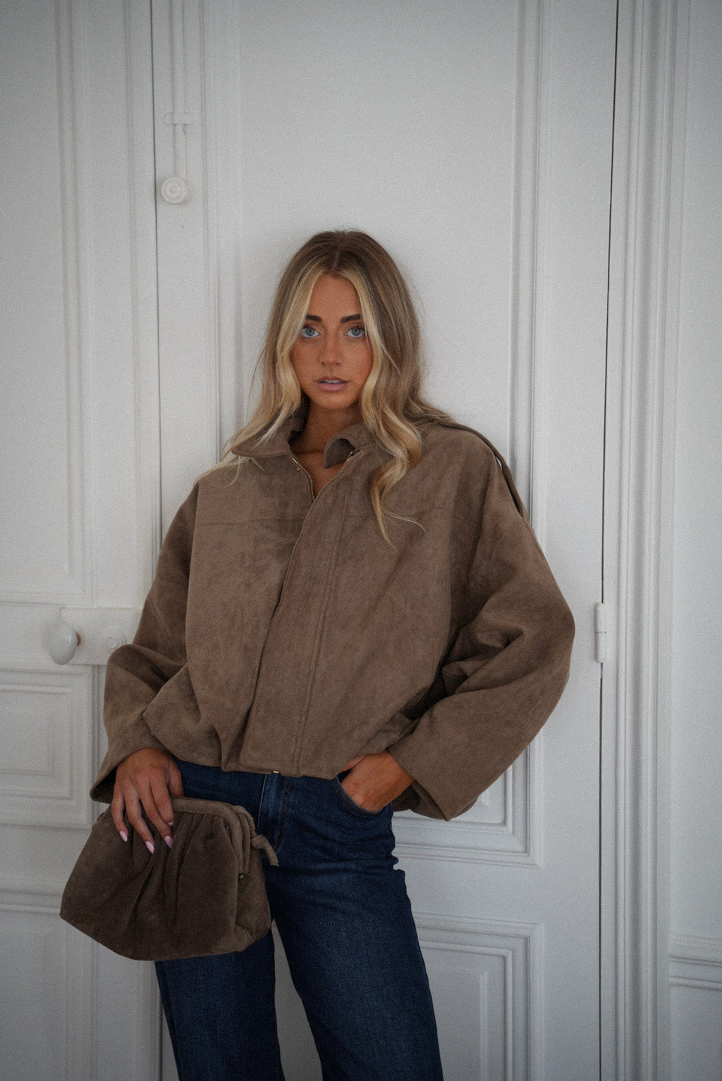 Chaqueta de ante Delfine - Taupe
