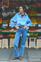 Dona Stripes Blue And Pink Shirt