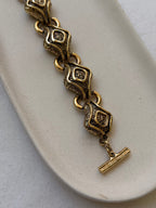 Pulsera Guy Laroche Vintage - Eslabones Esculpidos Dorados