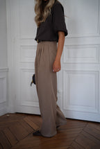 Pantalón recto Achille - Taupe